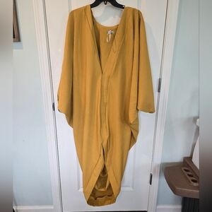 Grass-Fields Mustard Yellow Kimono Dress Womens Size 24